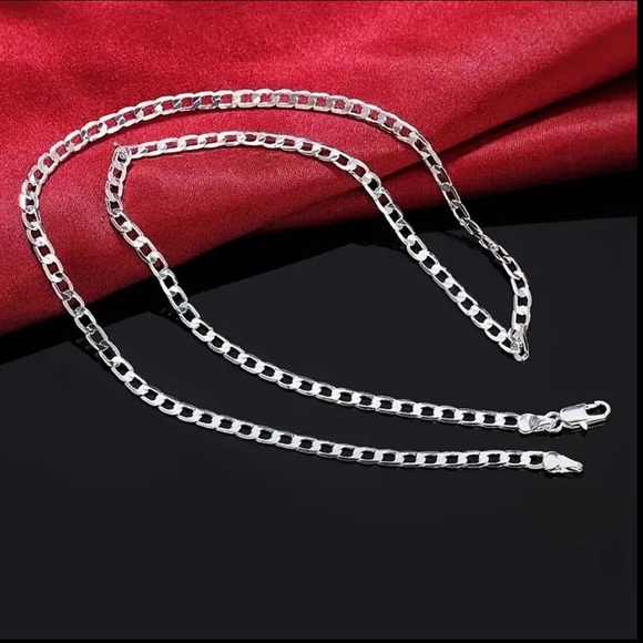 925 Silver Chain Necklace Unisex-Sophisticated Brand Ideal for wedding. - Picture 3 of 5